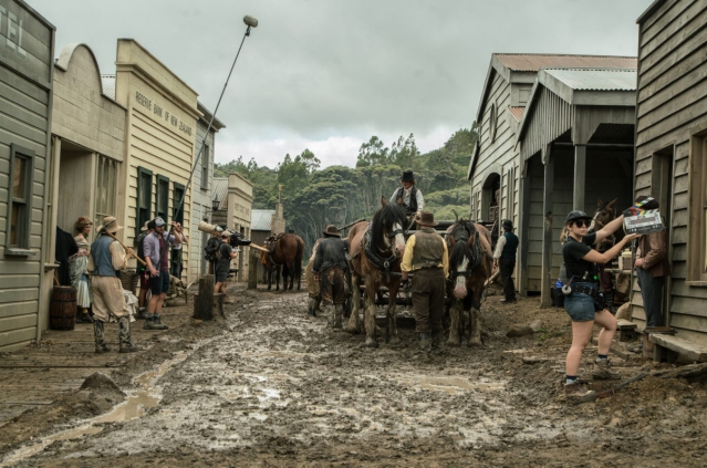 On set of The Luminaries miniseries